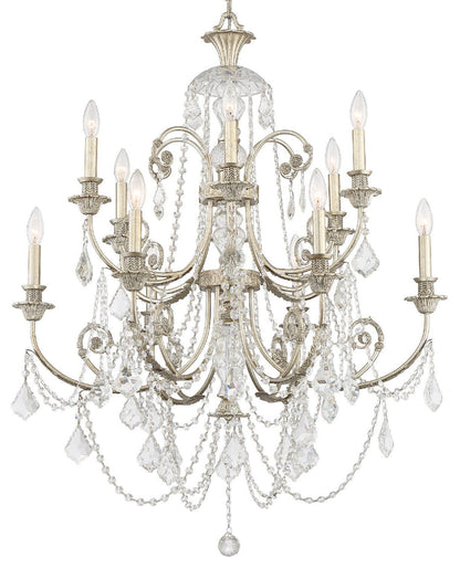 Crystorama Lighting Group 5119-CL-SAQ Regis 12 Light 32"W Crystal - Olde SilverBy Crystorama Lighting