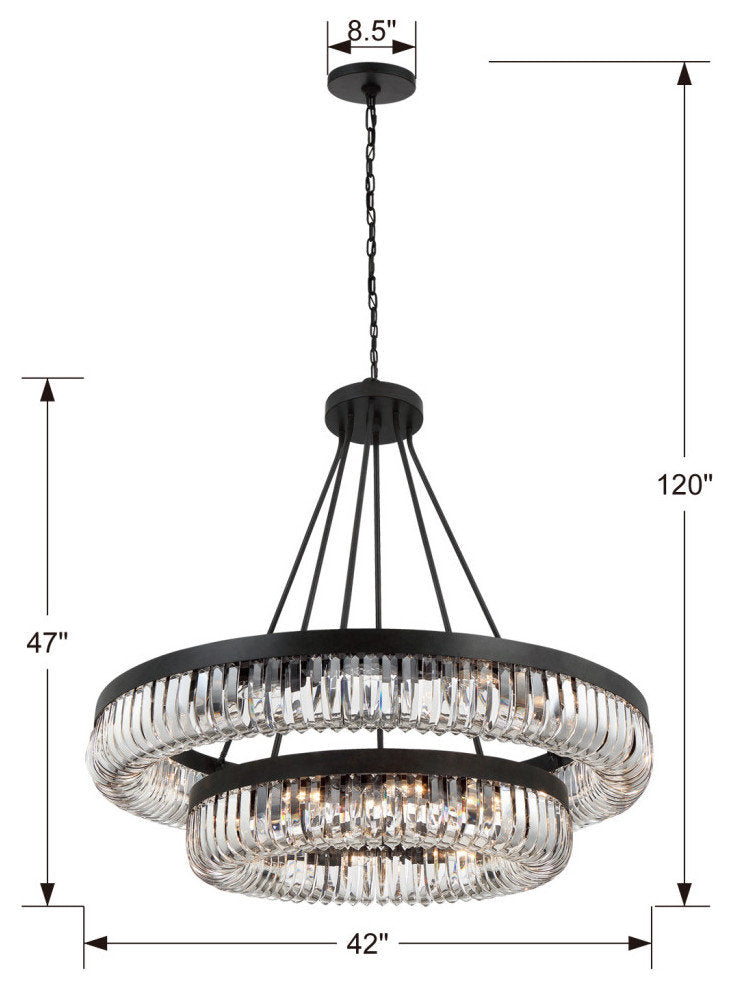 Alister 26 Light Charcoal Bronze ChandelierBy Crystorama Lighting
