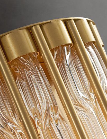 Luxury Golden Crystal Wall Lamp, L7.1xw4.7xh23.6", Warm LightBy Miron Demid LLC