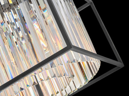 Hinkley 50.25" Giada Multi-Tier Modern Chandelier, Black + Prismatic CrystalsBy Hinkley