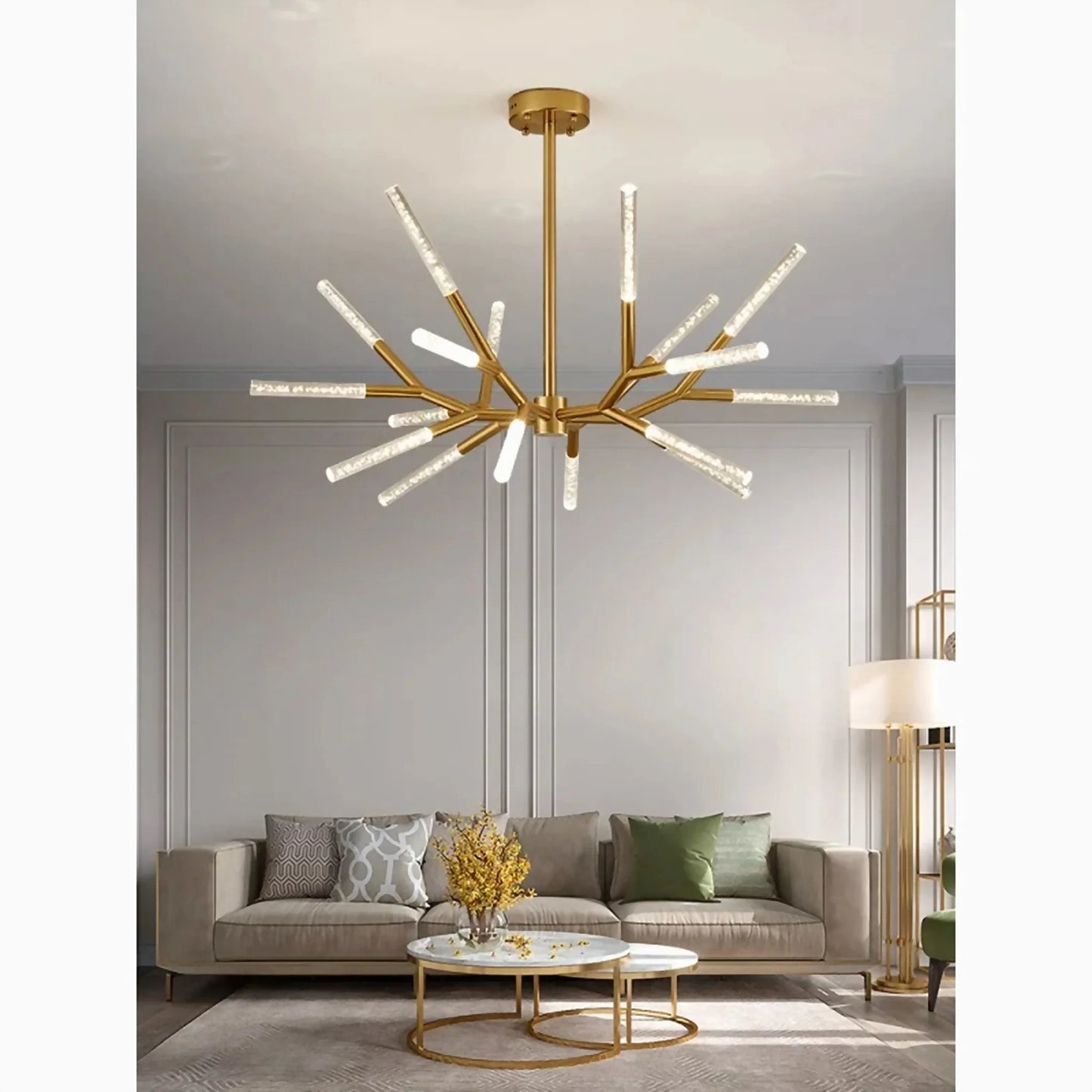 Aliano | Creative Tree Branches Design Bubble Crystal Chandelier, Gold, 15 Heads, Warm LightBy Miron Demid LLC