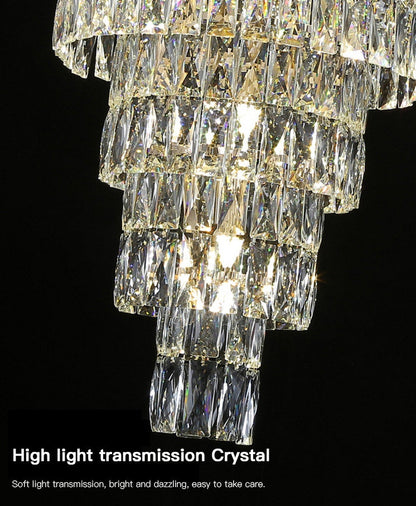 La Croix-sur-Roudoule | Duplex Spiral Crystal Stairway Chandelier, Dia39.4"By Miron Demid LLC