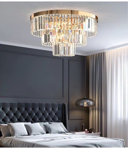 Afragola | Contemporary gold crystal ceiling chandelier, 5 LayersBy Miron Demid LLC