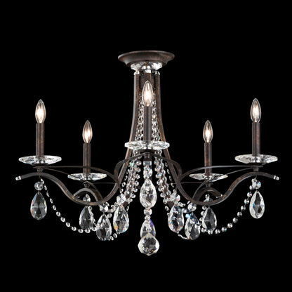 Schonbek Va8312N-76H 5 Light Crystal Semi-Flush, Heirloom BronzeBy Schonbek