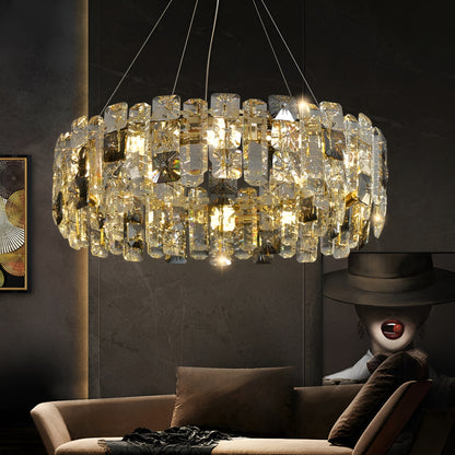 Zambrone | Luxury Round Crystal Chandelier for Living Room, 12bulbsBy Miron Demid LLC
