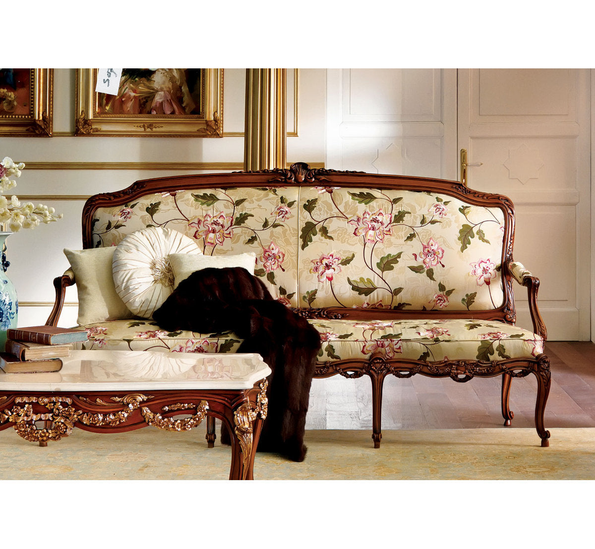74" Recessed Arm Sofa