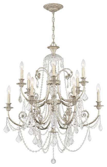 Crystorama Lighting Group 5119-CL-SAQ Regis 12 Light 32"W Crystal - Olde SilverBy Crystorama Lighting