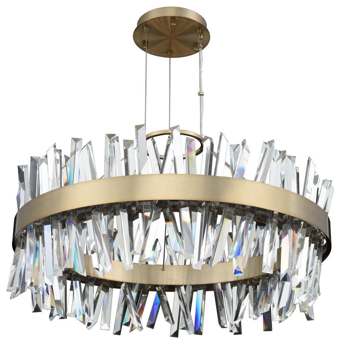 Allegri 030255038 LED Pendant Glacier Brushed Champagne GoldBy Allegri Crystal by Kalco Lighting