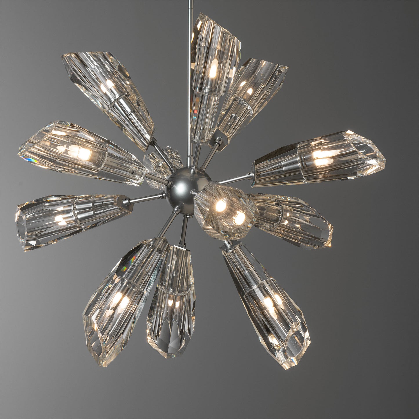 Luma 12-Light Starburst Pendant - Sterling - CrystalBy Hubbardton Forge