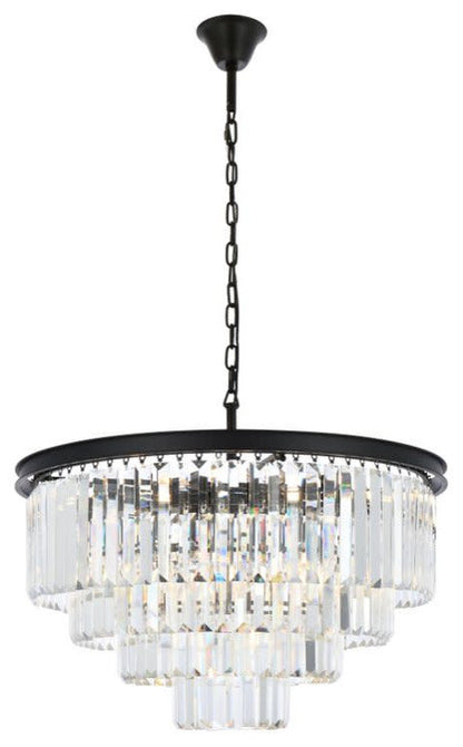 Elegant Lighting 1231D32/RC Sydney 17 Light 32"W Crystal - Polished NickelBy Elegant Furniture & Lighting