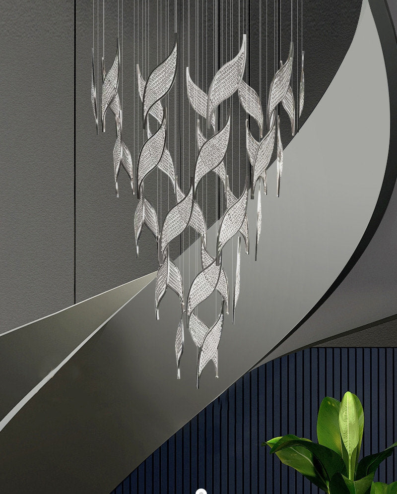 Framura | Creative Charming LED Crystal Chandelier, Chrome, Dia31.5xh78.7", Warm Light, DimmableBy Miron Demid LLC