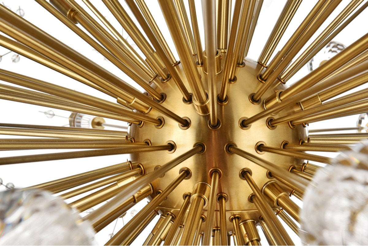 Elegant Lighting 2500D38SG Vera 38 inch crystal starburst round pendant in goldBy Elegant Furniture & Lighting