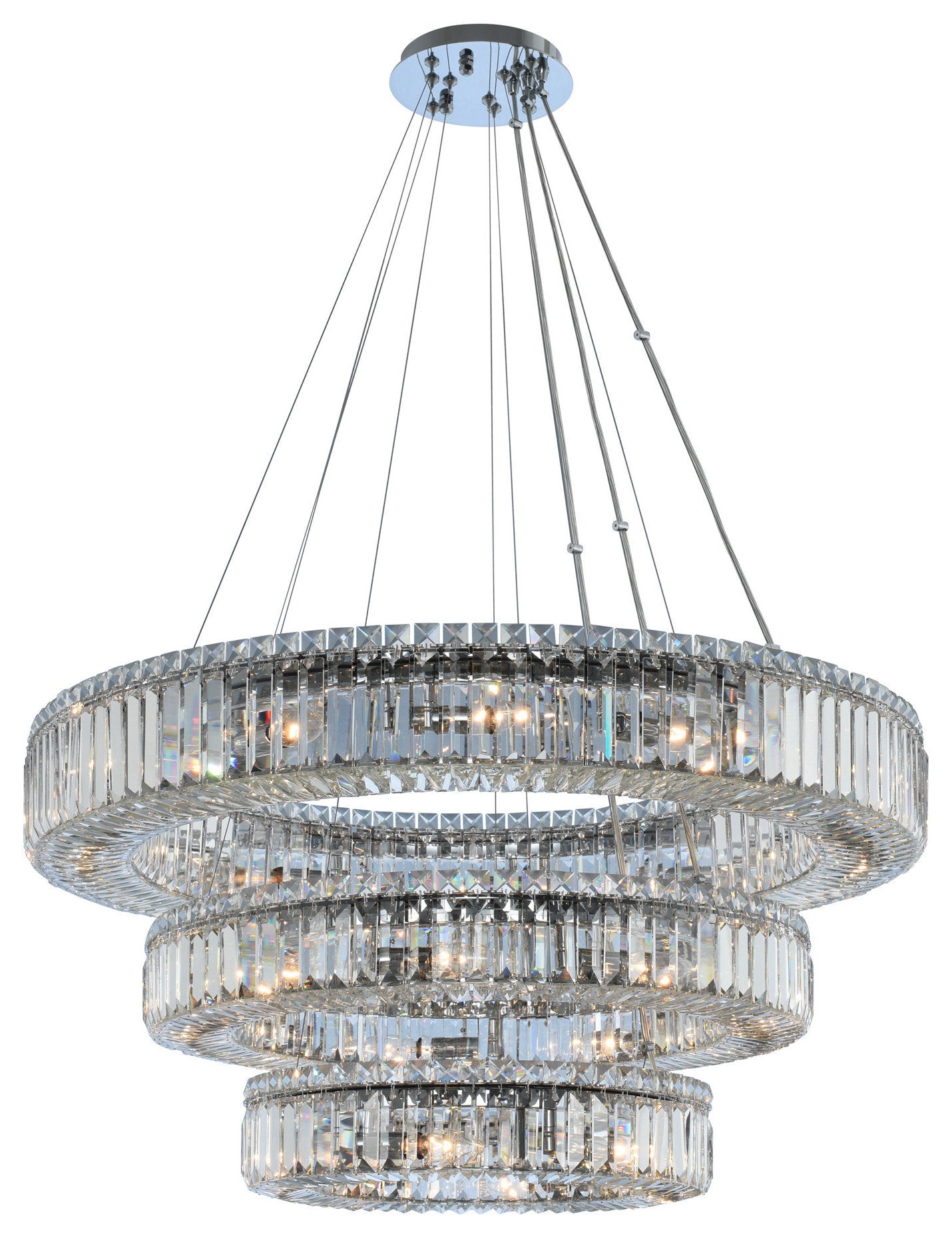 Rondelle 36x12" 27-Light Contemporary Large Pendants by AllegriBy Allegri Crystal by Kalco Lighting