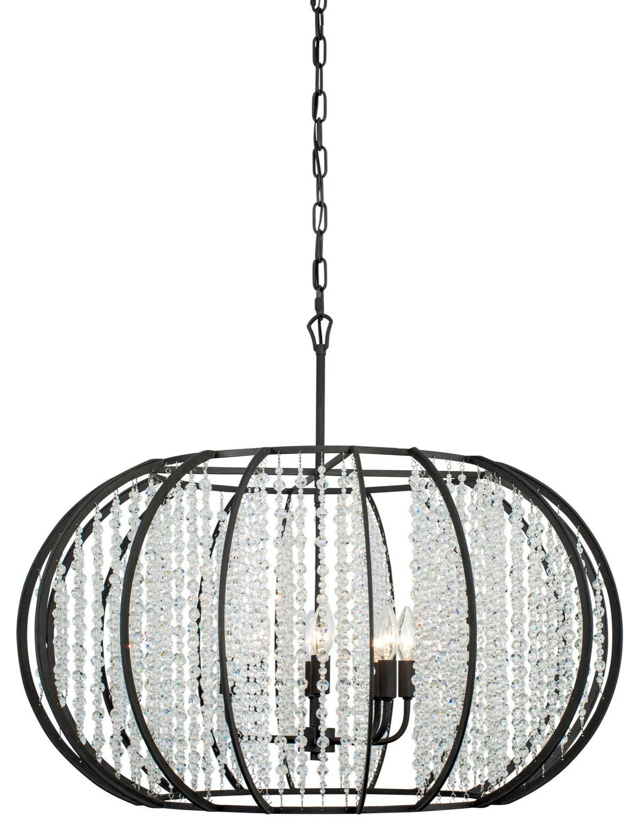 Varaluz 367P08 Caesar 8 Light 32"W Cage Pendant - CarbonBy Varaluz
