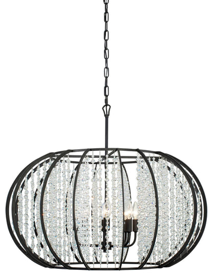 Varaluz 367P08 Caesar 8 Light 32"W Cage Pendant - CarbonBy Varaluz