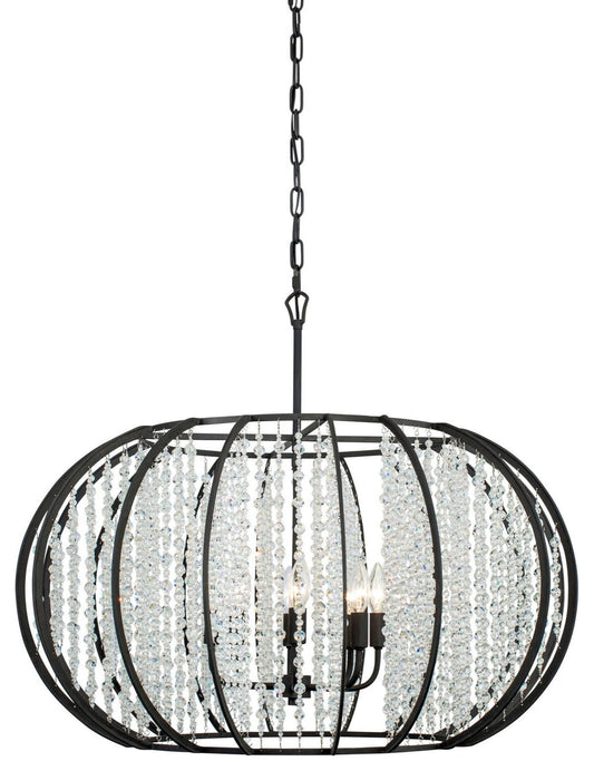 Varaluz 367P08 Caesar 8 Light 32"W Cage Pendant - CarbonBy Varaluz