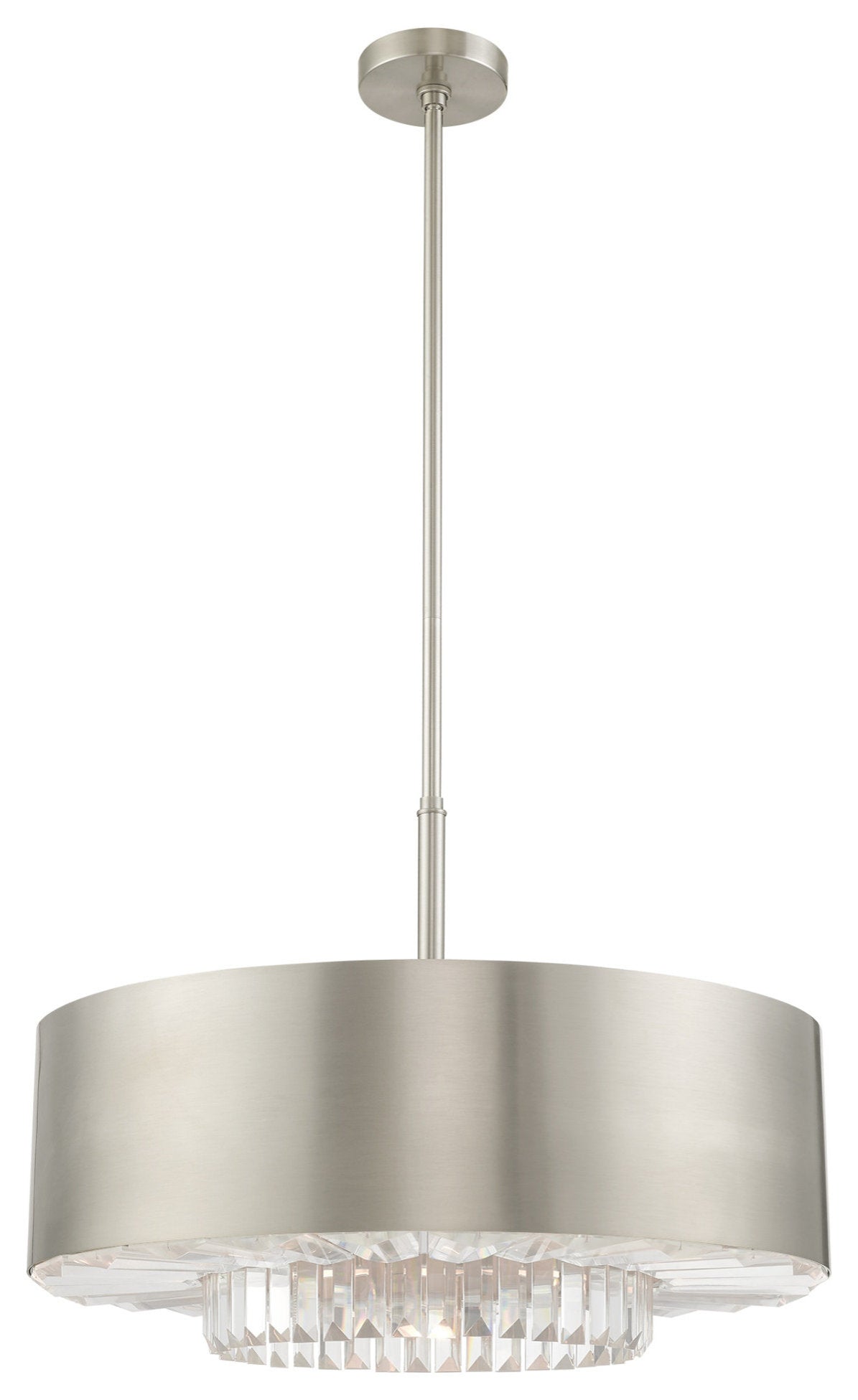 Livex Lighting 40020 Madison 6 Light 24"W Crystal Drum Chandelier - BrushedBy Livex Lighting Inc.