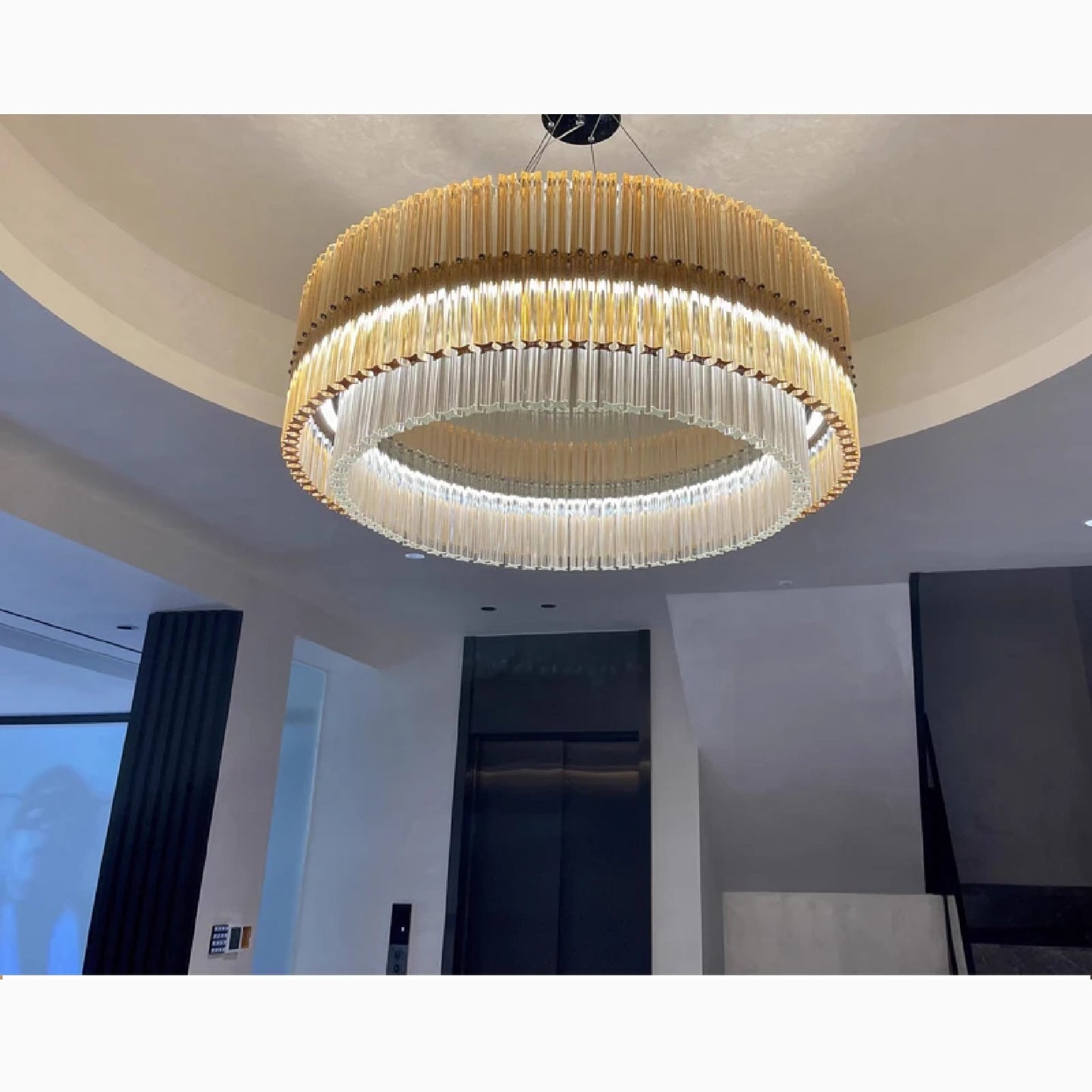 Cagnano Varano | Elegant Large Luxury Gold Crystal Chandelier, Gold, Dia80, Warm Light DimmableBy Miron Demid LLC