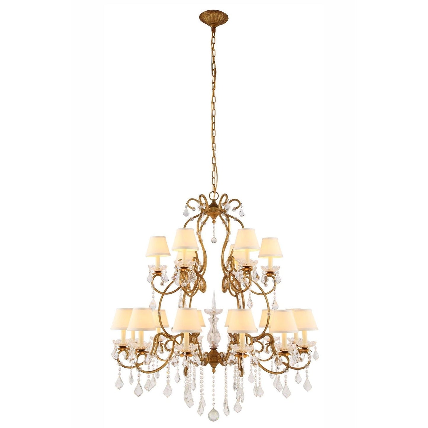 Diana Golden Iron 18-Light Chandelier