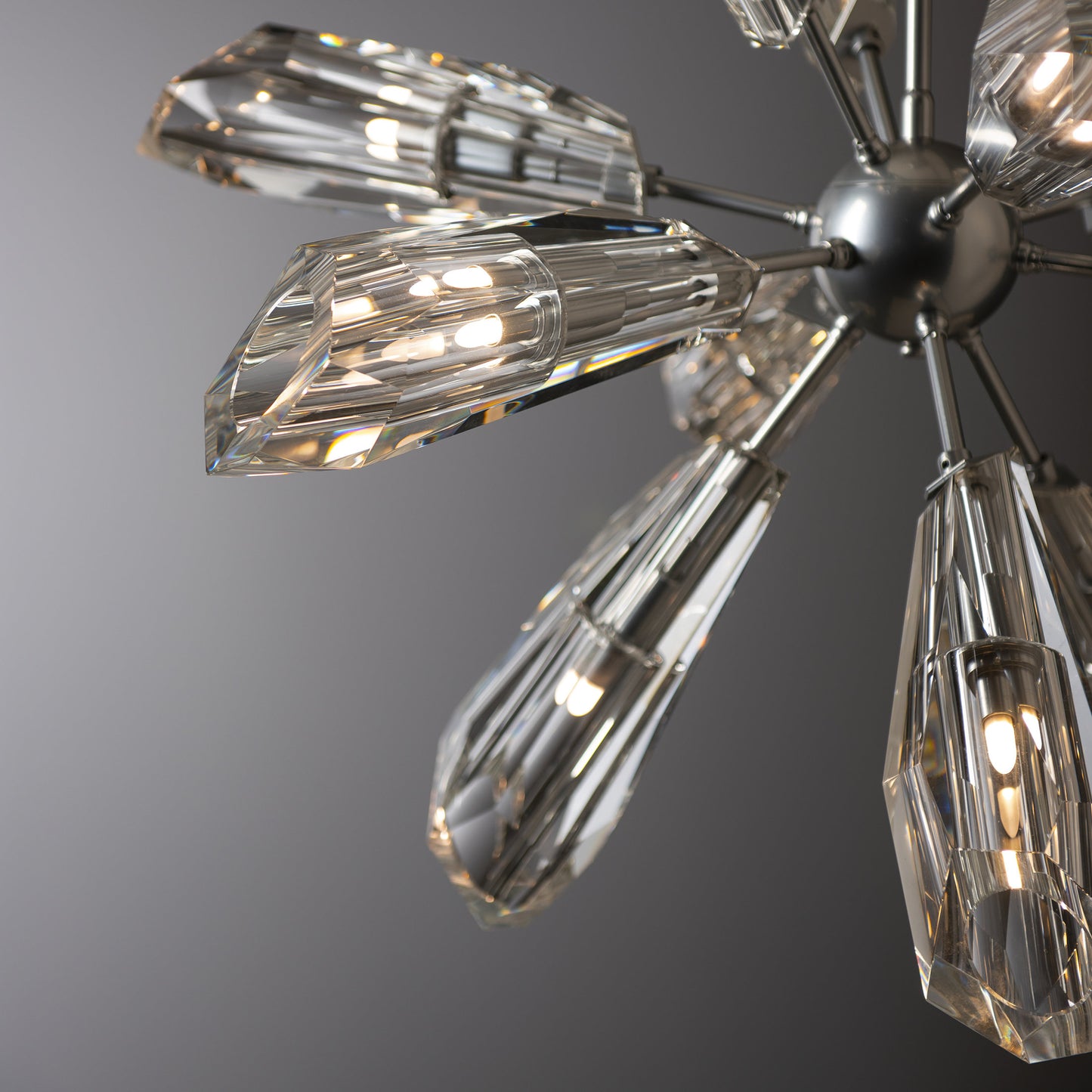 Luma 12-Light Starburst Pendant - Sterling - CrystalBy Hubbardton Forge