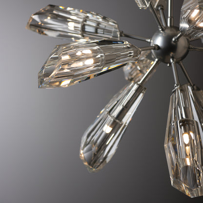 Luma 12-Light Starburst Pendant - Sterling - CrystalBy Hubbardton Forge