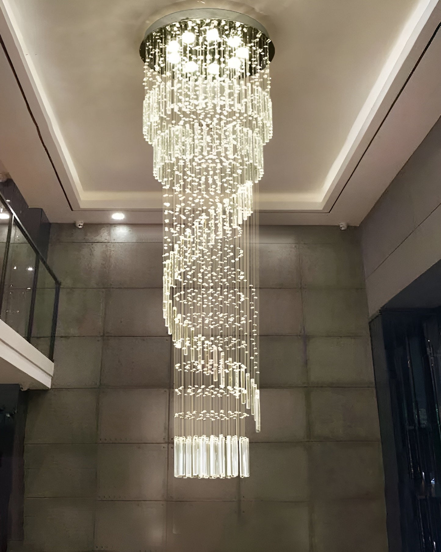 Levens | Exquisite Modern Flush Mount Crystal Chandelier, Dia31.5xh118.11" / Dia80xh300cm, Warm LightBy Miron Demid LLC