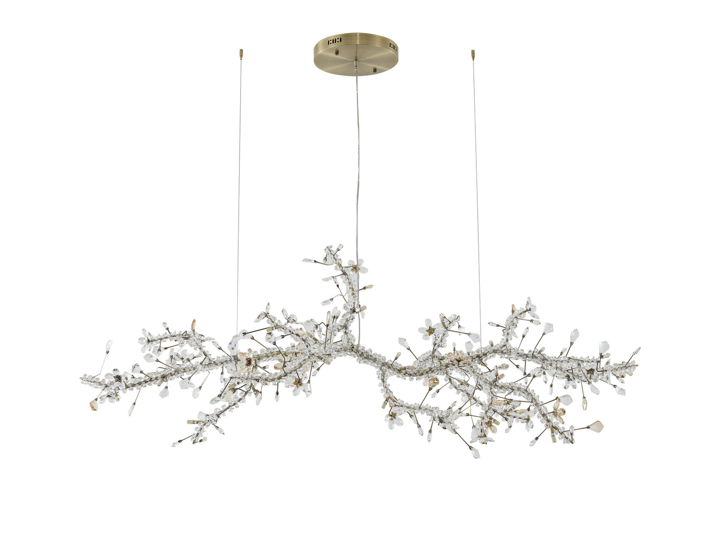 30-Light 70" Gold Stainless Steel Chandelier With Clear and Champagne CrystalsBy Design Living