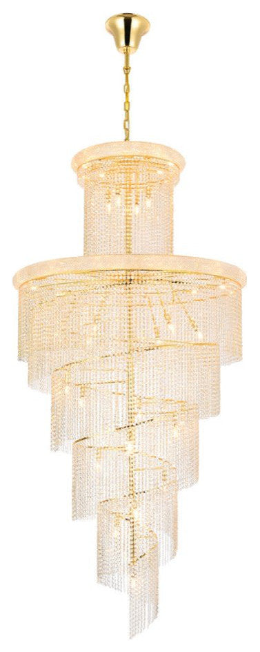 Elegant Lighting V1800SR48/RC Spiral 41 Light 48"W Crystal - ChromeBy Elegant Furniture & Lighting