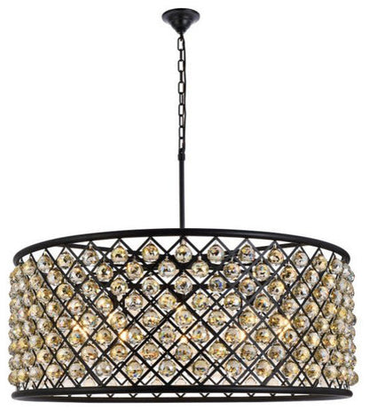 Elegant Lighting 1214G43-GT/RC Madison 10 Light 44"W Crystal Drum - PolishedBy Elegant Furniture & Lighting
