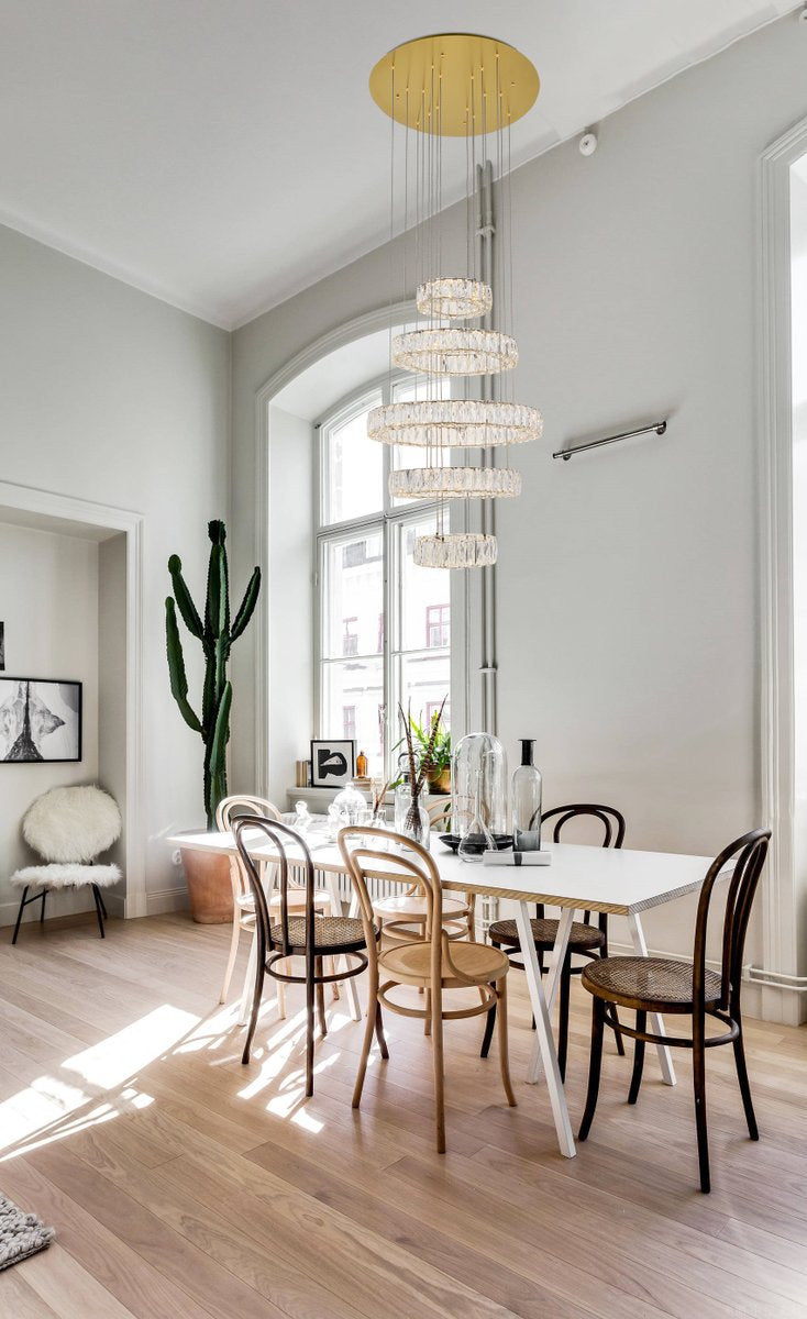 Mali Integrated LED Chip Light Gold Chandelier Clear Royal Cut CrystalBy Home Living