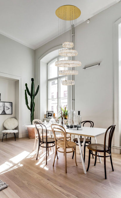 Mali Integrated LED Chip Light Gold Chandelier Clear Royal Cut CrystalBy Home Living