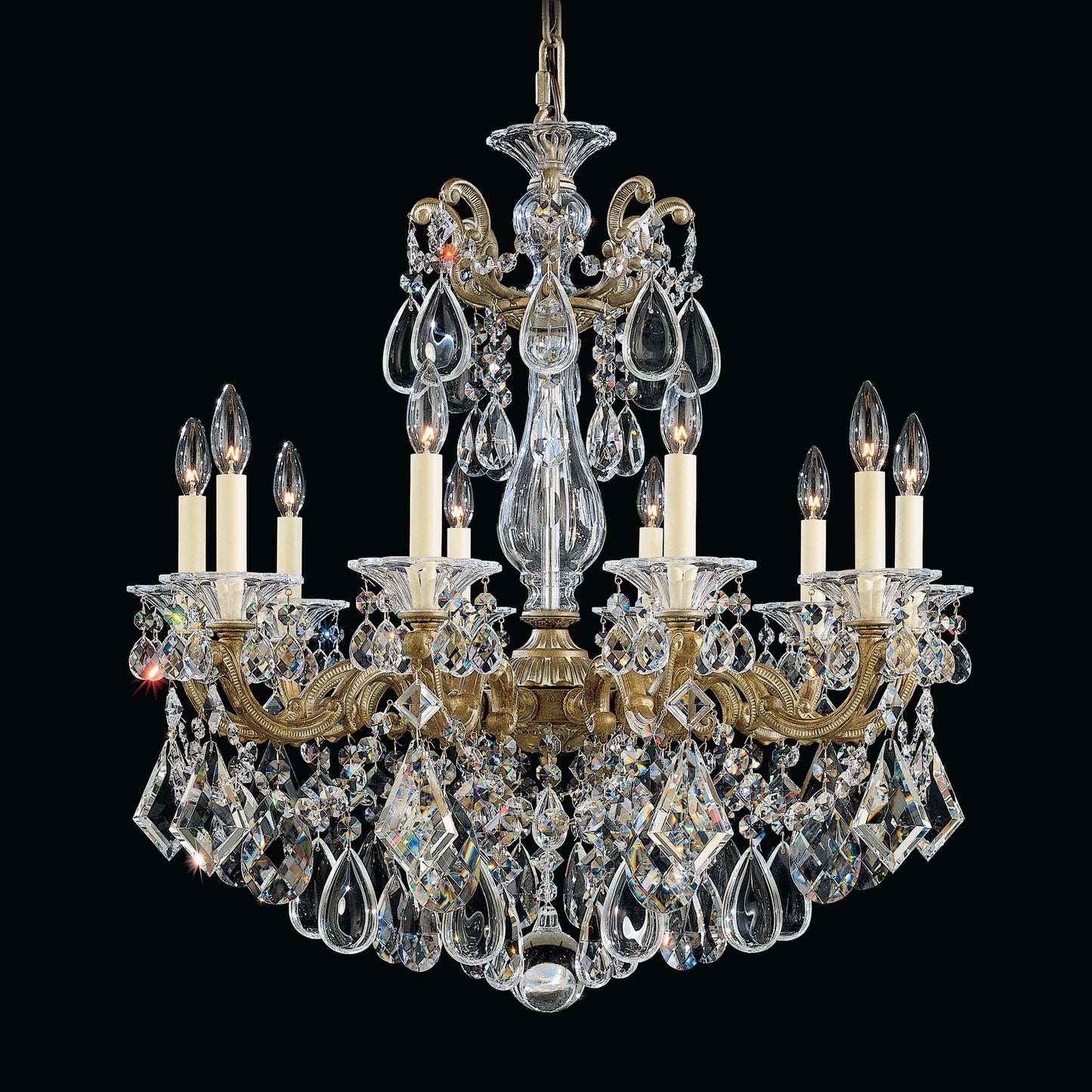 Schonbek 5074-74S 10 Light Crystal Chandelier, Parchment BronzeBy Schonbek
