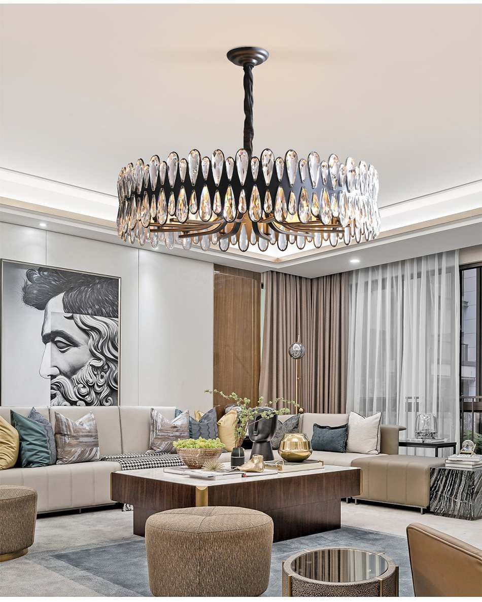 Napoli Crystal Drum Chandelier, Diameter 40"By MORSALE