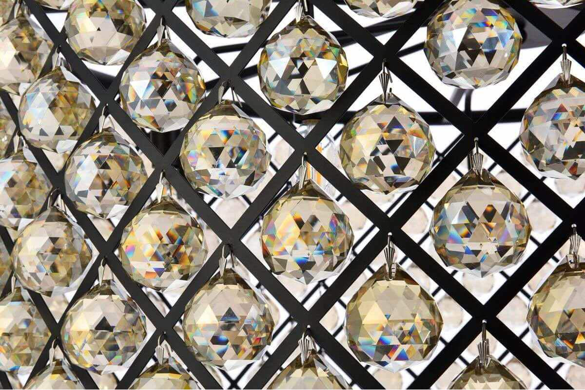 Chandelier - crystal4801par, Matte Black, 43, Golden TeakBy Crystallo Lighting