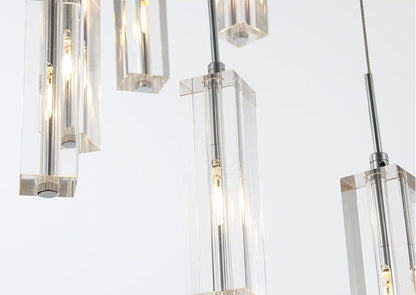 Cannes | Staircase Pendant Crystal Long Light Fixture, 30 LightsBy Miron Demid LLC