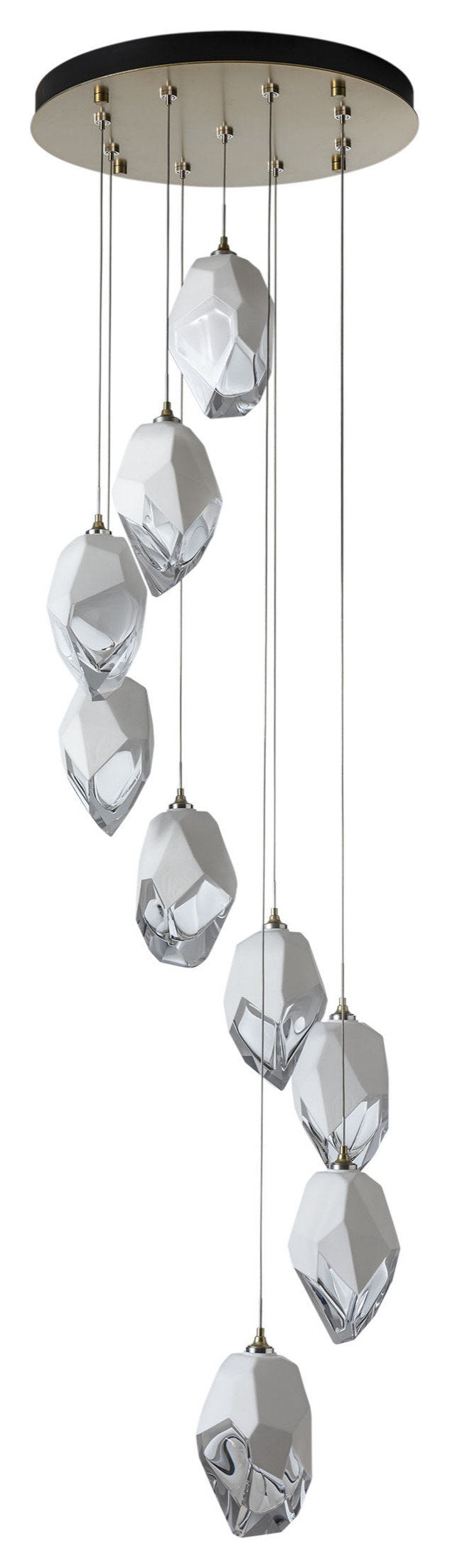 Chrysalis 9-Light Large Crystal Pendant Modern Brass White Crystal LongBy Hubbardton Forge