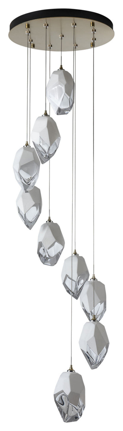 Chrysalis 9-Light Large Crystal Pendant Modern Brass White Crystal LongBy Hubbardton Forge