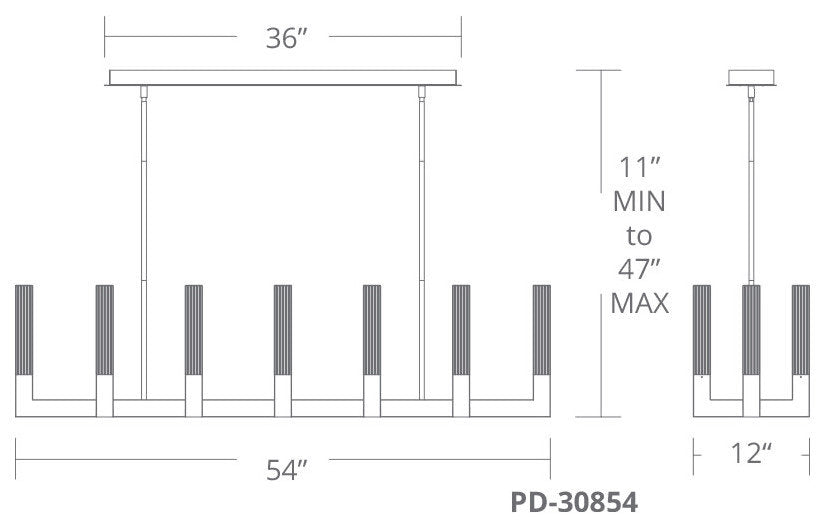 Modern Forms PD-30854 Cinema 12 Light 54"W Integrated LED Linear - Aged BrassBy Modern Forms