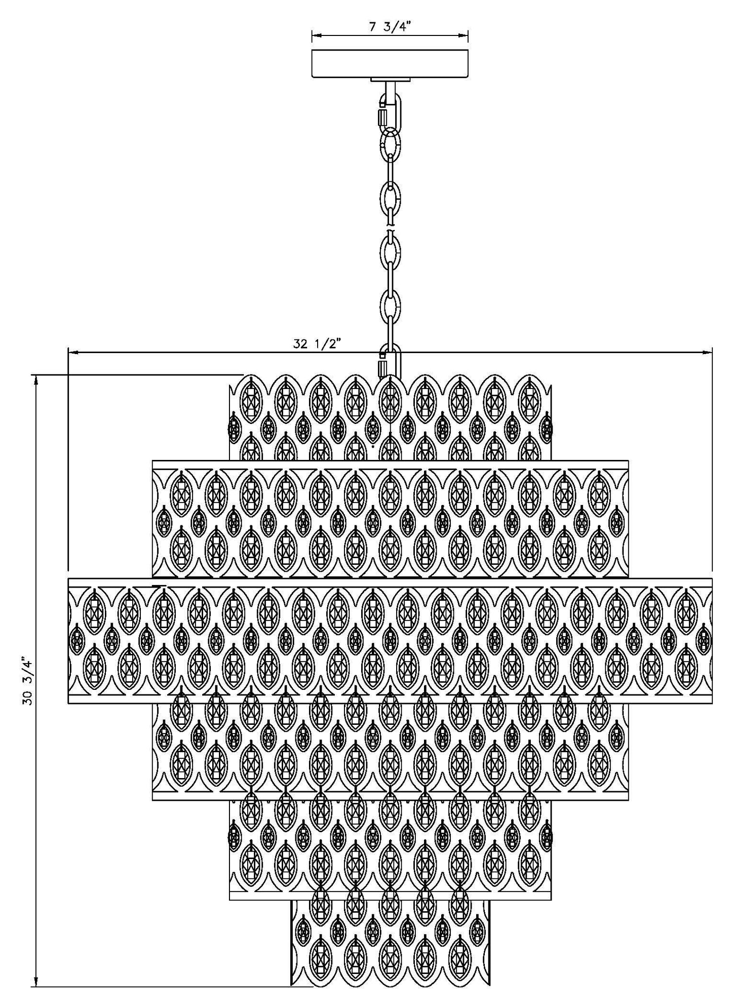 Z-Lite 822P32-HB 17 Light Pendant, Heirloom BrassBy Z-LIte