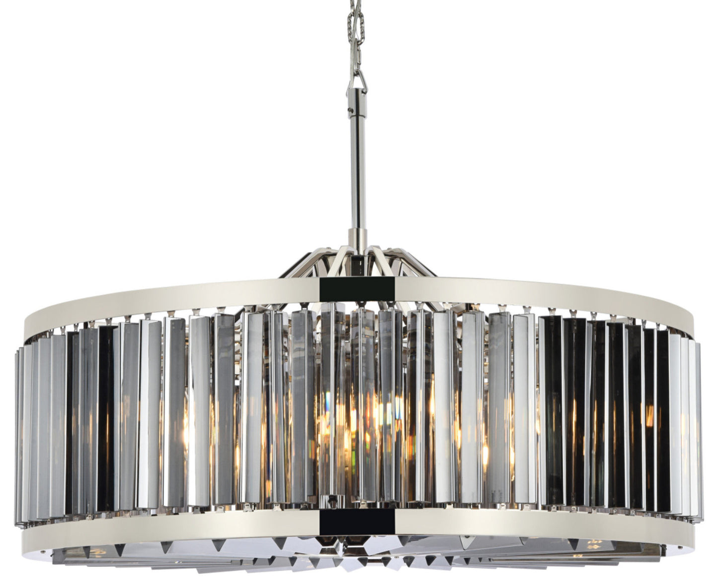 Elegant Lighting 1203D35-SS/RC Chelsea 10 Light 36"W Crystal Drum - PolishedBy Elegant Furniture & Lighting