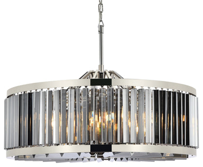 Elegant Lighting 1203D35-SS/RC Chelsea 10 Light 36"W Crystal Drum - PolishedBy Elegant Furniture & Lighting