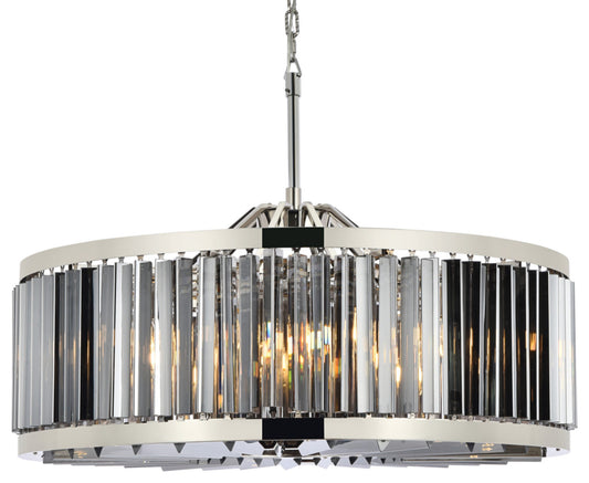 Elegant Lighting 1203D35-SS/RC Chelsea 10 Light 36"W Crystal Drum - PolishedBy Elegant Furniture & Lighting