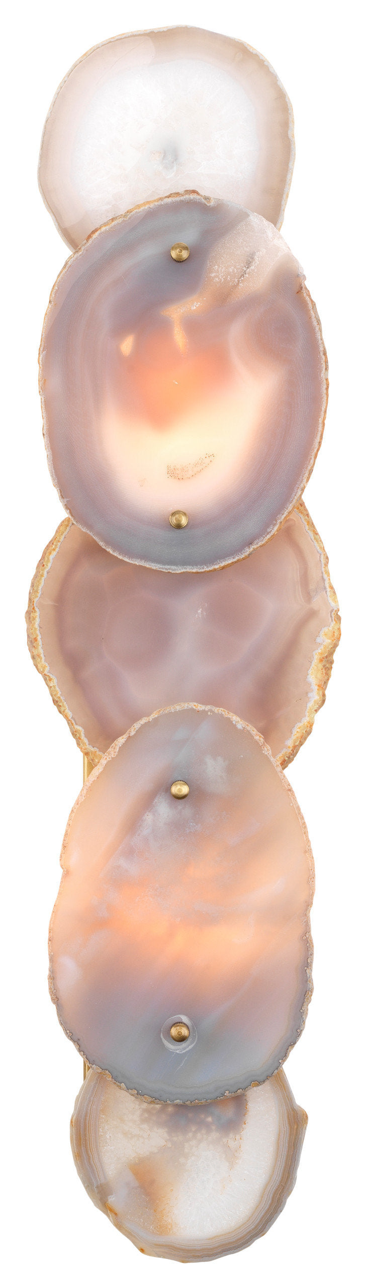Gorgeous Natural Agate Slice Wall Sconce 26" Tall Lavender White Geode StoneBy My Swanky Home