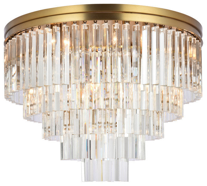 Elegant Lighting Sydney 32" Round Crystal Flush MountBy Elegant Furniture & Lighting