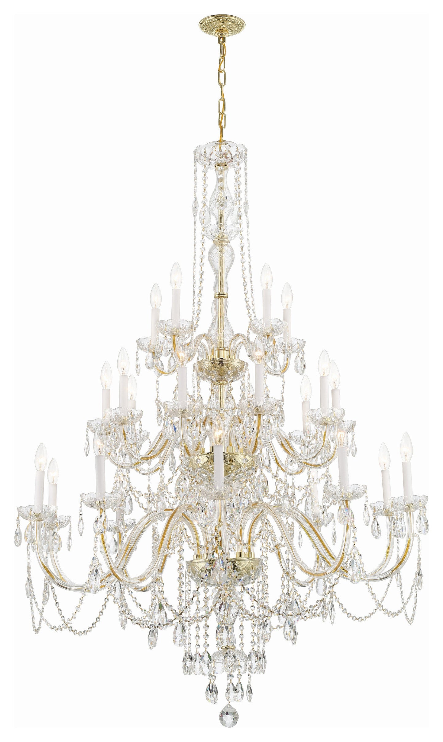 Traditional Crystal 25-Light Polished Brass ChandelierBy Crystorama Lighting