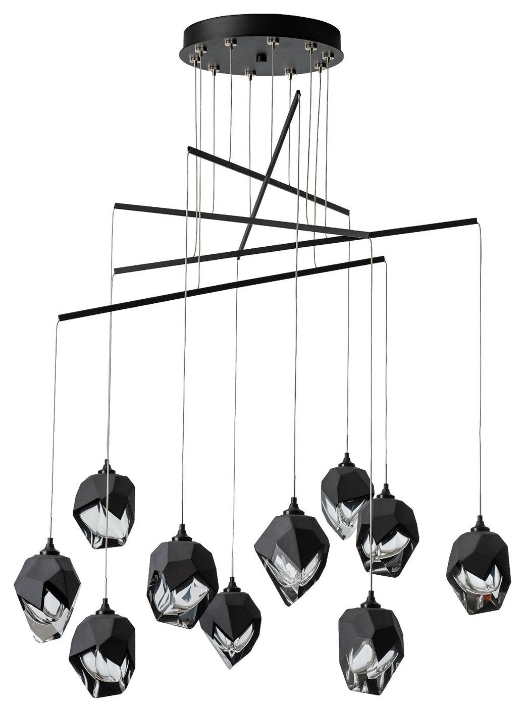 Chrysalis 10-Small Crystal Mobile Pendant, Black/Black Crystal, StandardBy Hubbardton Forge