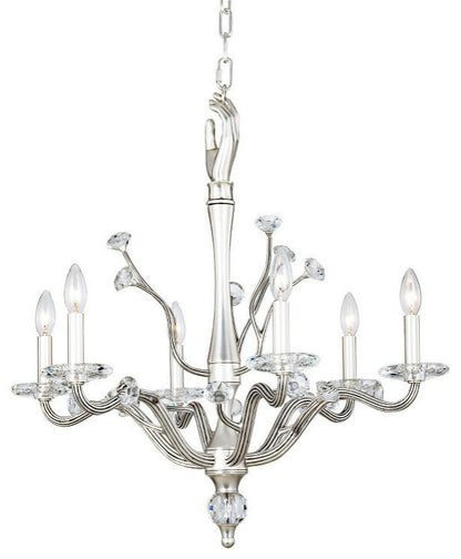 Kalco 517771 Venus 6 Light 26"W Crystal Candle Style Chandelier - PewterBy KALCO LIGHTING