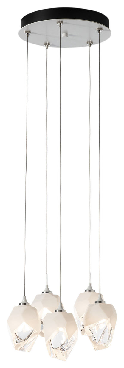 Chrysalis 5-Light Small Crystal Pendant White Finish- Long, White CrystalBy Hubbardton Forge