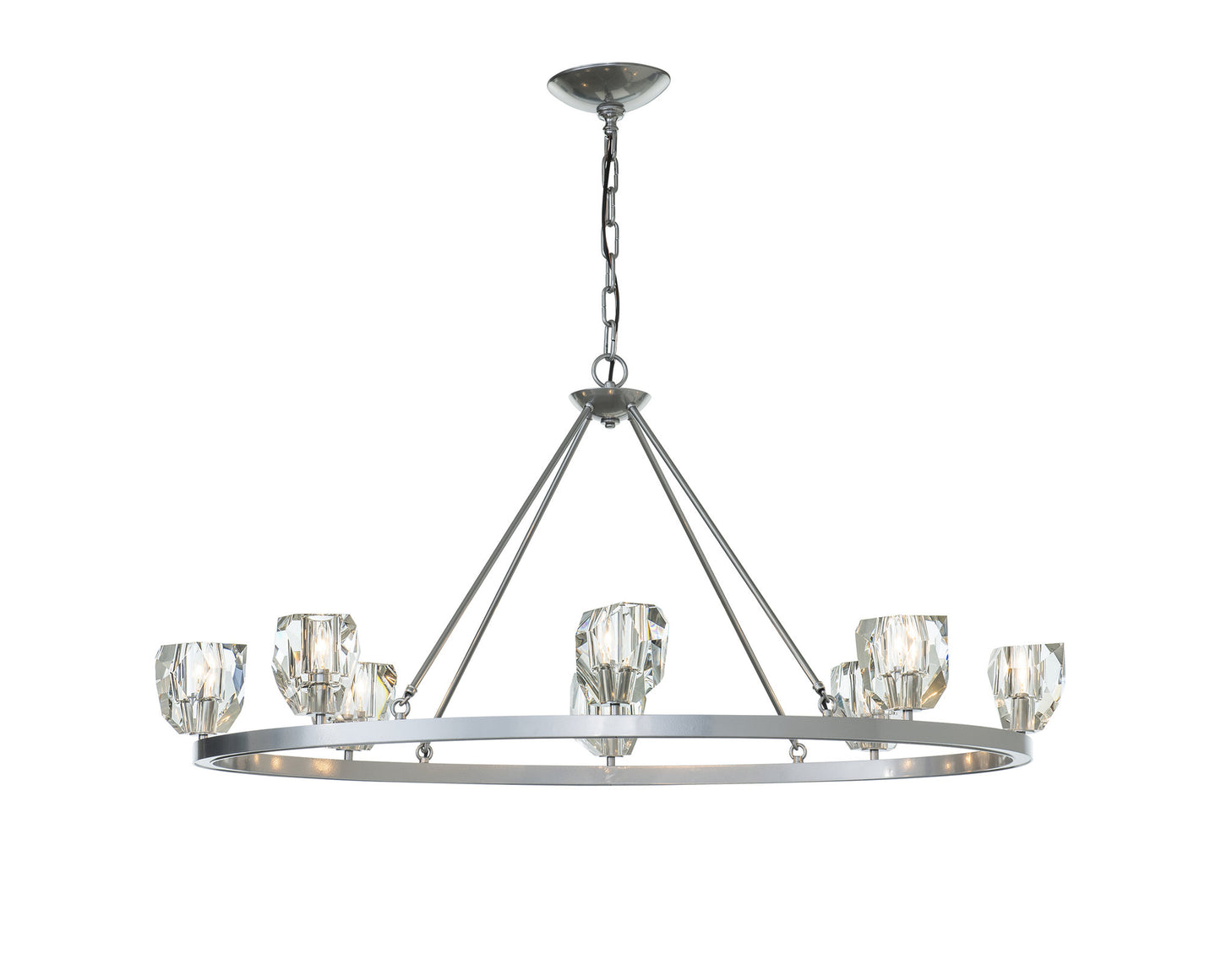 Gatsby 8-Light Chandelier, Sterling Finish, Crystal AccentsBy Hubbardton Forge