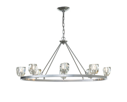Gatsby 8-Light Chandelier, Sterling Finish, Crystal AccentsBy Hubbardton Forge